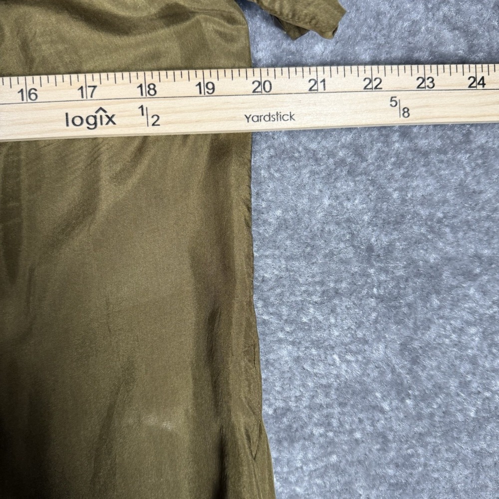 Victor Alfaro Dress Women's 8 Olive Green Puff Short Sleeve Shift - Picture 7 of 8